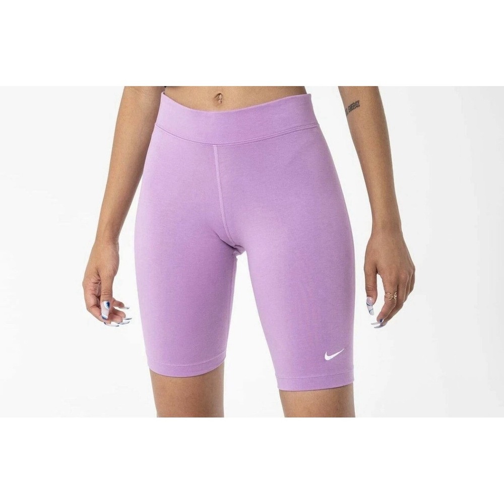 Nike Sportswear Essential Bike Shorts Sz Small CZ8526-591 Violet Shock/White NWT